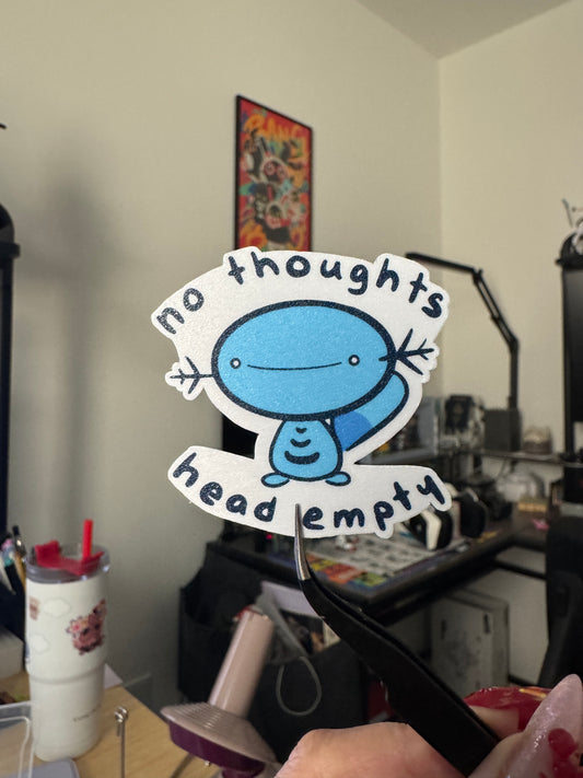 No thoughts sticker sm